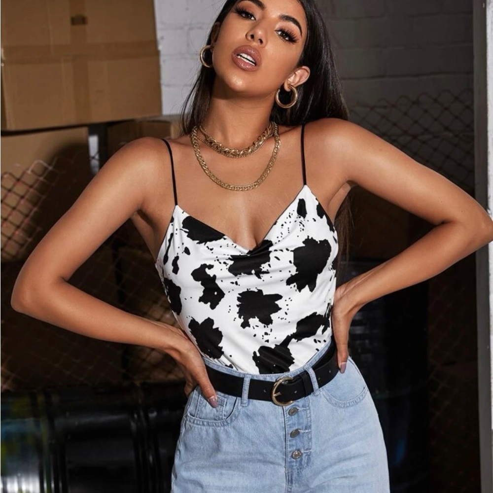 Cow print tank